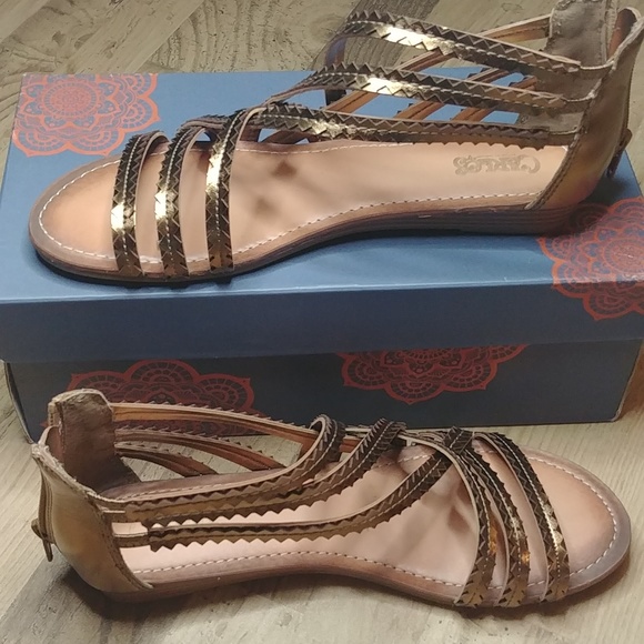 NIB Carlos by Carlos Santana Bronze Gladiator Sandals 8 - Picture 2 of 12